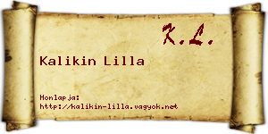 Kalikin Lilla névjegykártya